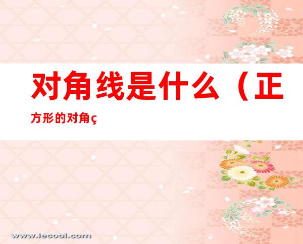 对角线是什么(正方形的对角线是什么)