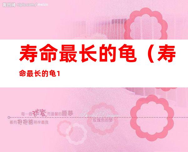 寿命最长的龟(寿命最长的龟10大排名)