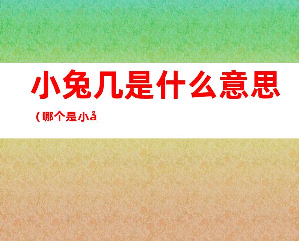 小兔几是什么意思（哪个是小兔）