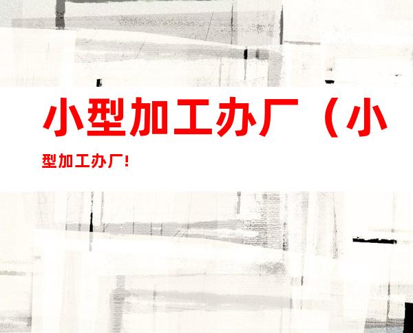 小型加工办厂（小型加工办厂!全程支持!在家办厂!）