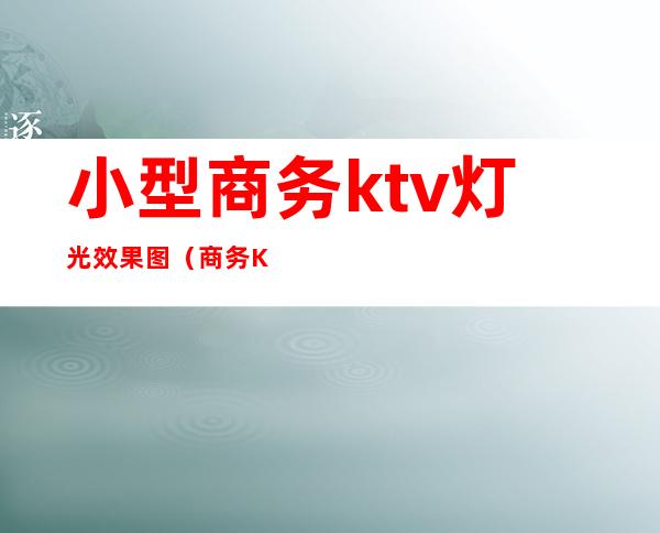 小型商务ktv灯光效果图(商务KTV效果图)
