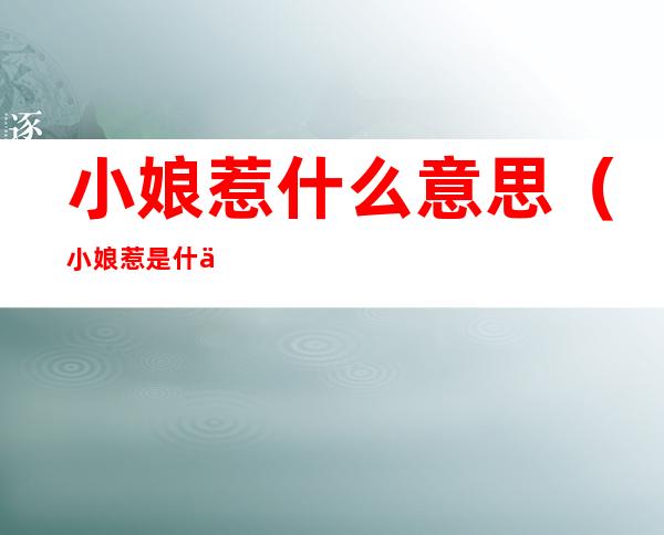 小娘惹什么意思(小娘惹是什么意思呀)