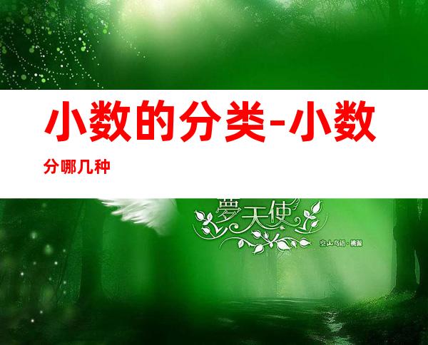 小数的分类-小数分哪几种
