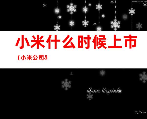 小米什么时候上市(小米公司什么时候上市)