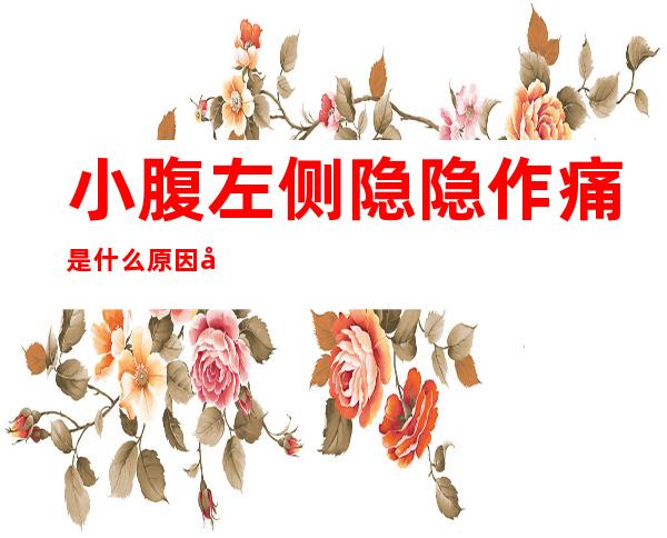 小腹左侧隐隐作痛是什么原因女性()