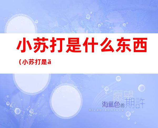 小苏打是什么东西(小苏打是什么东西图片)