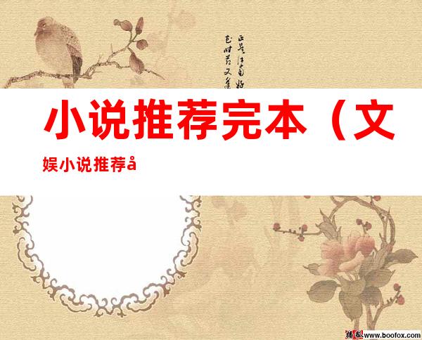小说推荐完本(文娱小说推荐完本)