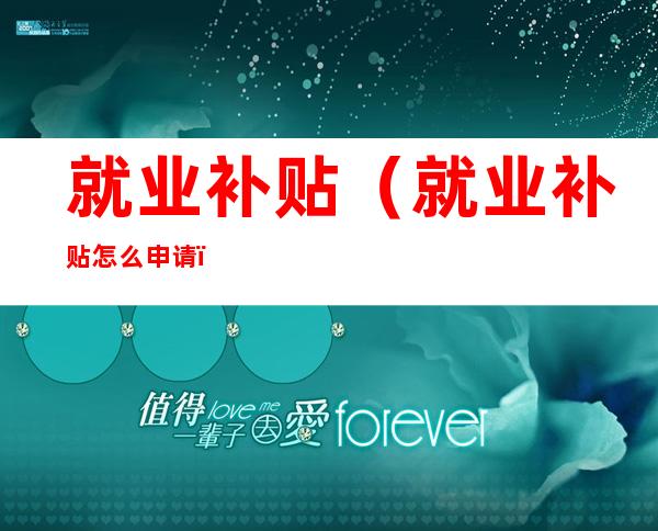 就业补贴（就业补贴怎么申请）
