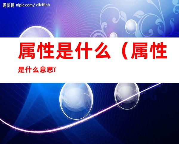 属性是什么(属性是什么意思?)
