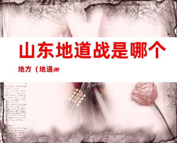 山东地道战是哪个地方(地道战的地道在哪个省市)