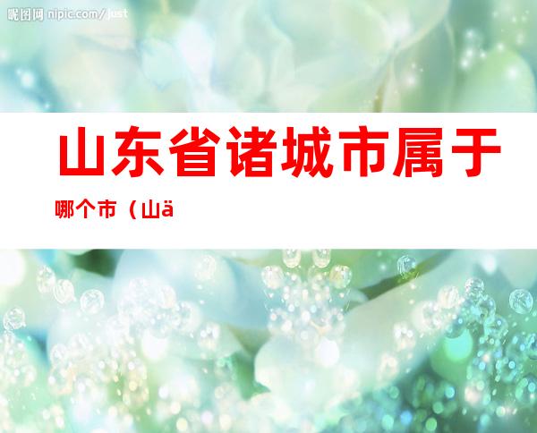 山东省诸城市属于哪个市(山东省诸城市属于哪个省)