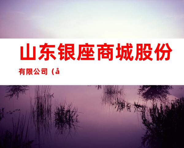 山东银座商城股份有限公司(山东银座商城股份有限公司董事长)