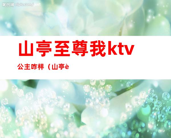 山亭至尊我ktv公主咋样(山亭至尊KTV)
