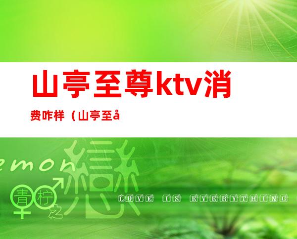 山亭至尊ktv消费咋样（山亭至尊KTV）