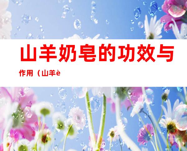 山羊奶皂的功效与作用(山羊肥皂能有啥功效)