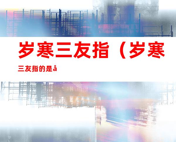 岁寒三友指(岁寒三友指的是哪几个人)