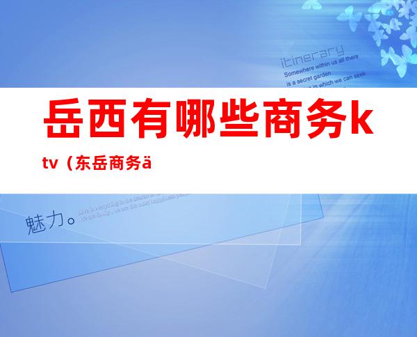 岳西有哪些商务ktv(东岳商务中心)