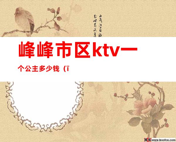 峰峰市区ktv一个公主多少钱()