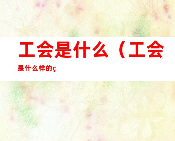 工会是什么(工会是什么样的组织)