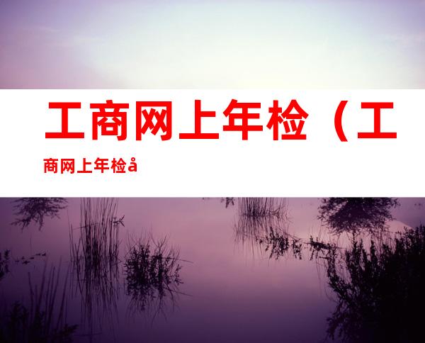 工商网上年检(工商网上年检忘记密码怎么办)