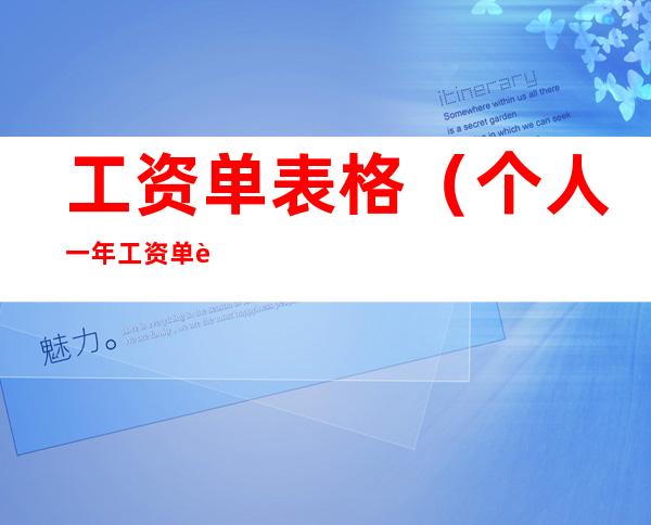 工资单表格（个人一年工资单表格）