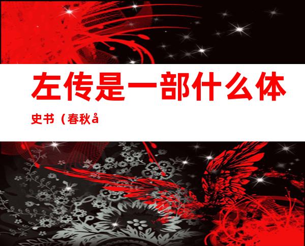 左传是一部什么体史书（春秋左传是一部什么体史书）