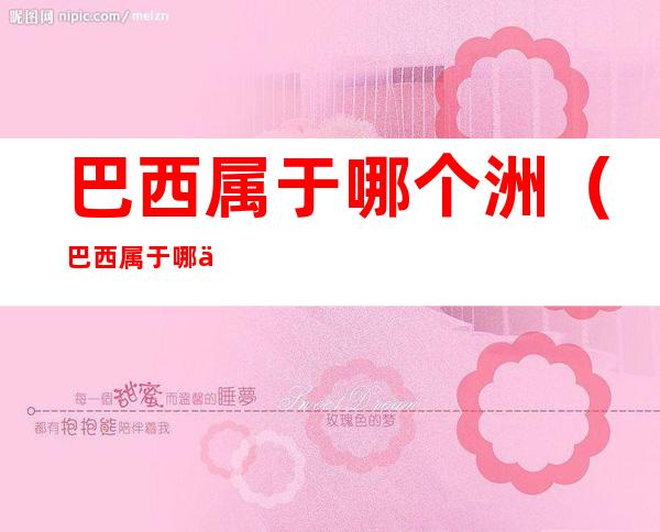 巴西属于哪个洲(巴西属于哪个洲的国家和地区)