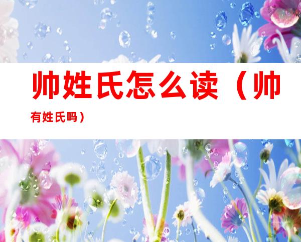 帅姓氏怎么读（帅有姓氏吗）