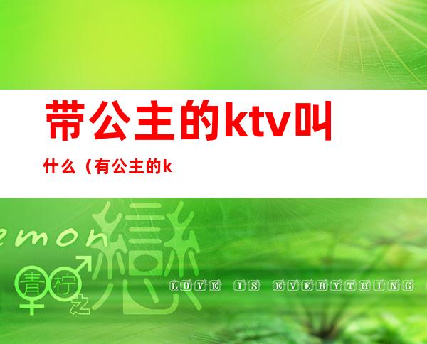 带公主的ktv叫什么（有公主的ktv叫什么）