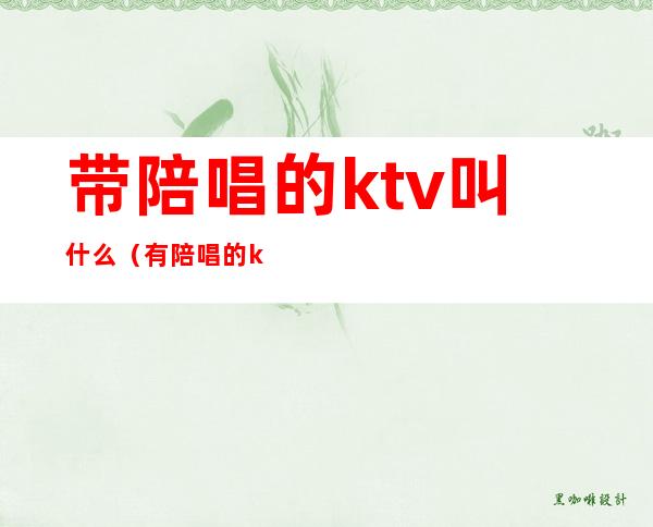 带陪唱的ktv叫什么(有陪唱的ktv叫什么)