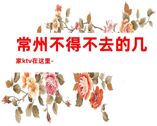 常州不得不去的几家ktv在这里-常州夜总会预订包间