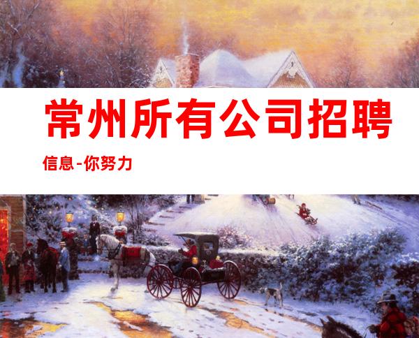常州所有公司招聘信息-你努力不可能没