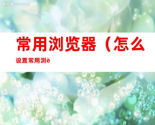 常用浏览器（怎么设置常用浏览器）