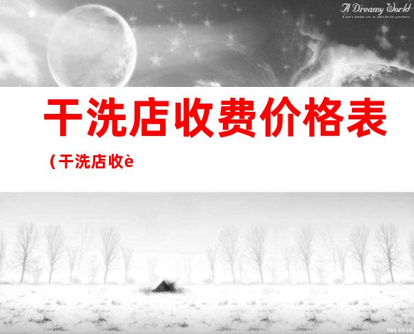 干洗店收费价格表(干洗店收费价格表图片)