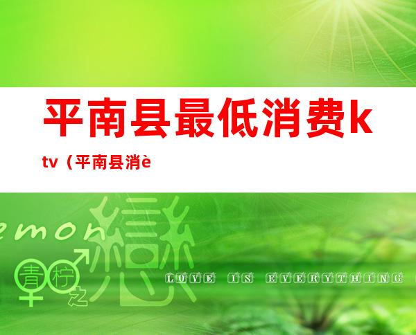 平南县最低消费ktv(平南县消费水平)