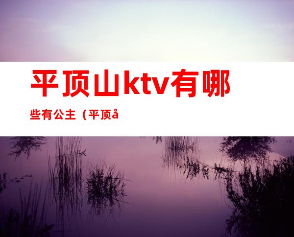 平顶山ktv有哪些有公主(平顶山金樽ktv有公主)