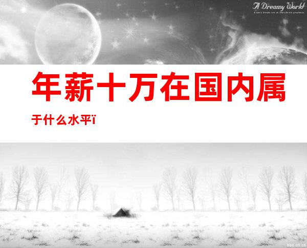 年薪十万在国内属于什么水平(年薪十万算多吗)