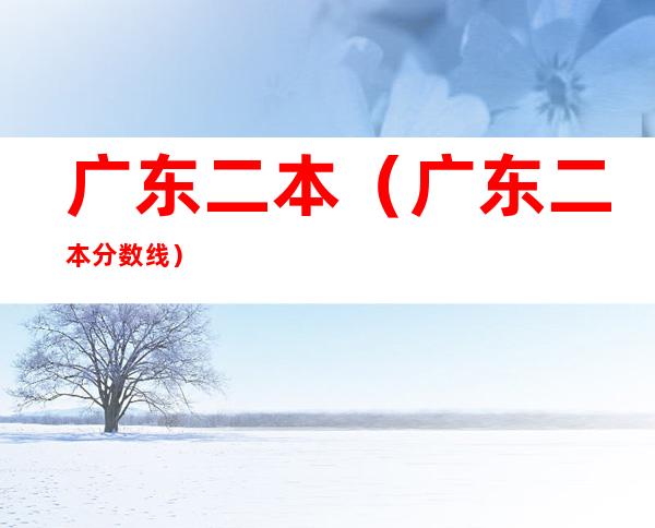 广东二本（广东二本分数线）