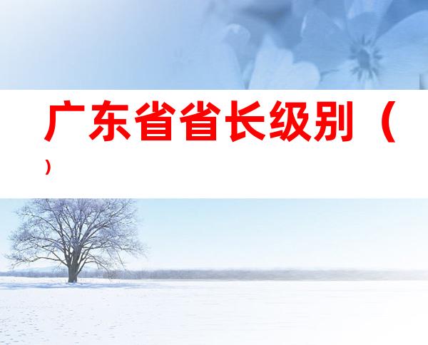 广东省省长级别()