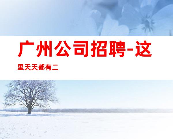 广州公司招聘-这里天天都有二班