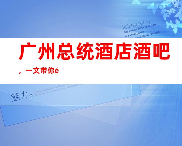 广州总统酒店酒吧，一文带你重新了解这家店详情
