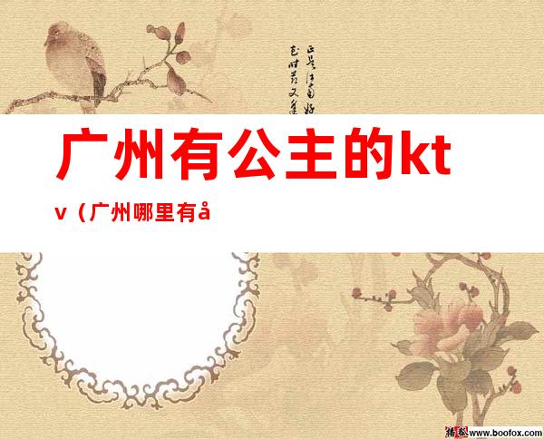 广州有公主的ktv(广州哪里有公主)