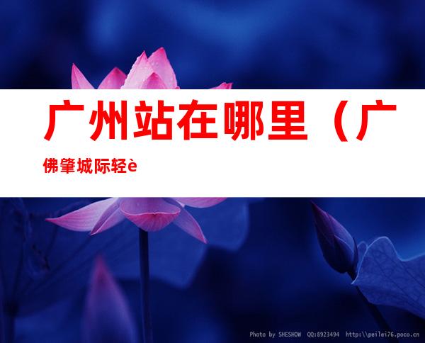 广州站在哪里(广佛肇城际轻轨广州站在哪里)
