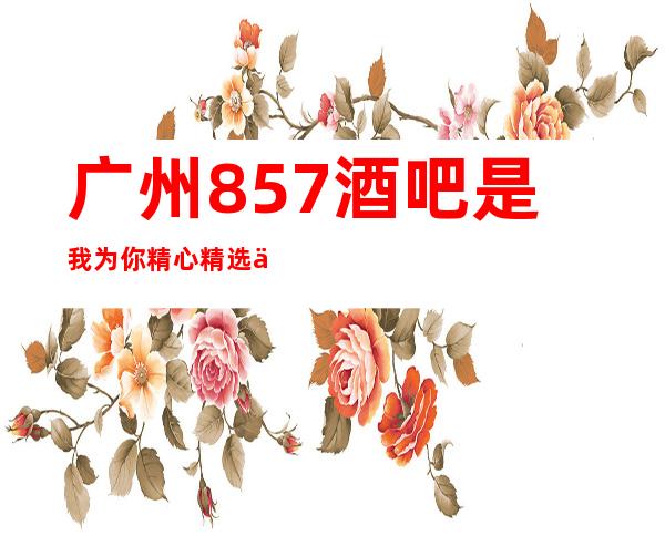 广州857酒吧是我为你精心精选一家