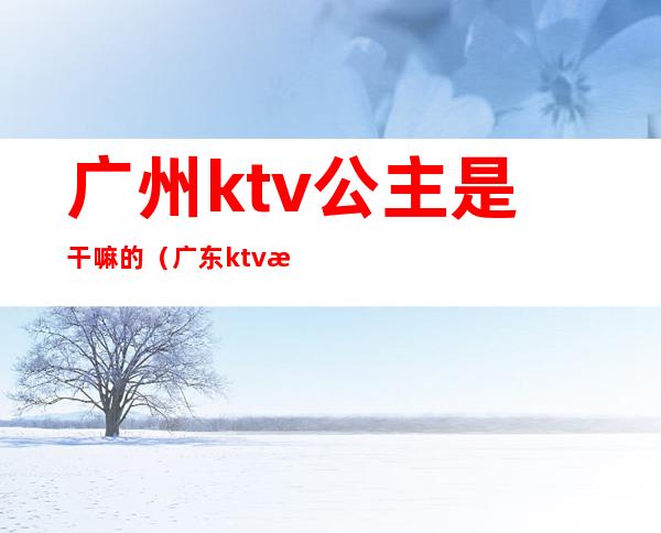 广州ktv公主是干嘛的(广东ktv招聘公主)