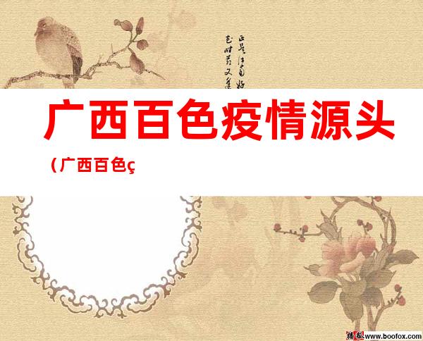 广西百色疫情源头(广西百色疫情源头许先生)