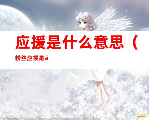 应援是什么意思(粉丝应援是什么意思)