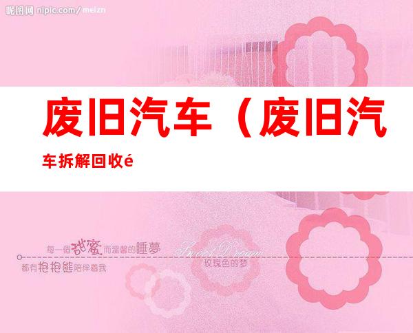 废旧汽车（废旧汽车拆解回收项目可行性研究报告）