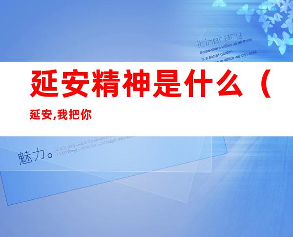延安精神是什么(延安,我把你追寻的延安精神是什么)
