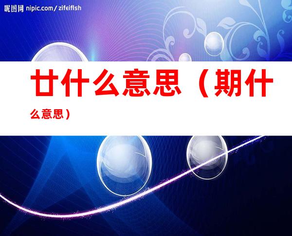 廿什么意思（期什么意思）